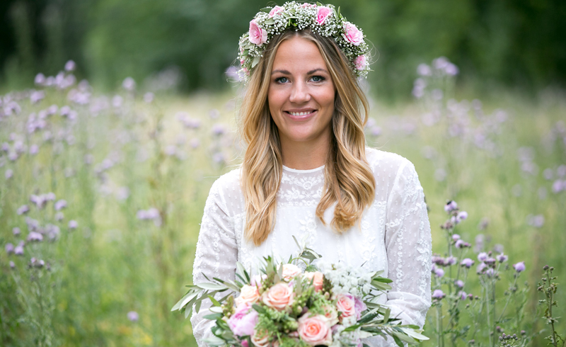 Braut , Birde , Meadow , Sun , Flowers , Wedding , events , © Thomas-Sievert.de